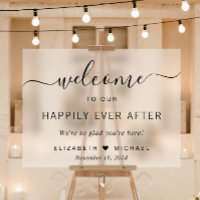 Wedding Happily Ever After Welcome Frosted