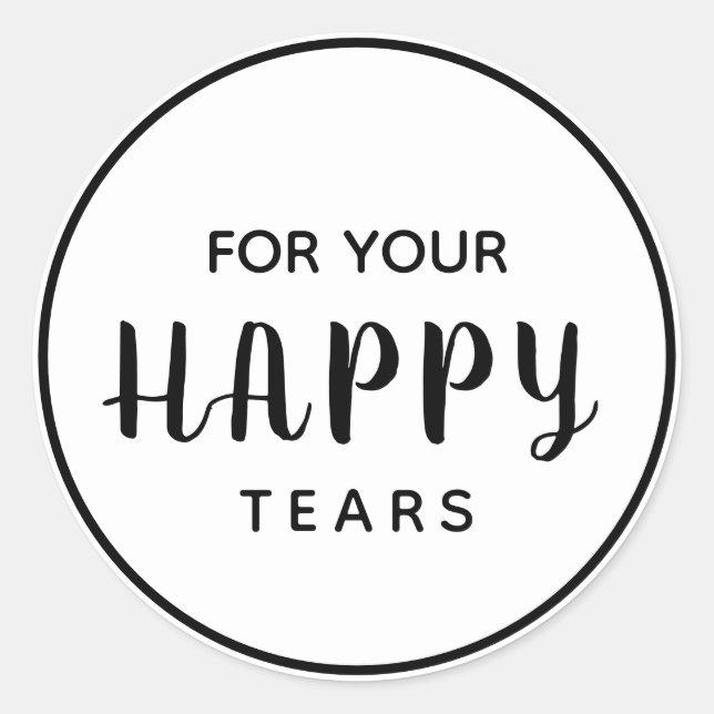 Wedding Happy Tears | Tissue Box Classic Round Sticker (Front)