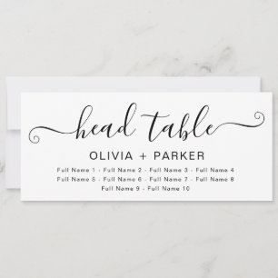 Wedding Head Table Seating Card – Modern Script
