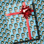 Wedding Heads Bridal Shower Party Face Props  Wrapping Paper<br><div class="desc">Wedding Bridal Shower Party Props Graduation, Replace the face with your favourite photo (make sure to crop as much to the face as possible and use an app to remove the background) and personalize this funny Christmas Holiday Wrapping Paper with your kid, husband, or boyfriend on it! Also a fun...</div>