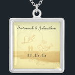 Wedding Heart  Beach Anniversary Necklace<br><div class="desc">Keepsake Necklaces Choose either Silver Plated Gold Finish or Sterling Silver Unique Personalized Custom !st Christmas Gift Wedding Keepsake Wedding Party Necklaces - to change background colour - click customize - click edit - choose last tool in drop down menu and choose from one of the colours shown or enter...</div>