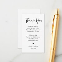 Wedding heartfelt Thank you, Black and White