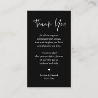 Wedding heartfelt Thank you, Black and White
