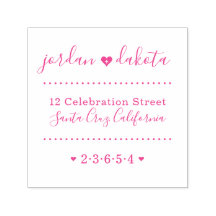 Wedding Hearts Custom Names Script Return Address