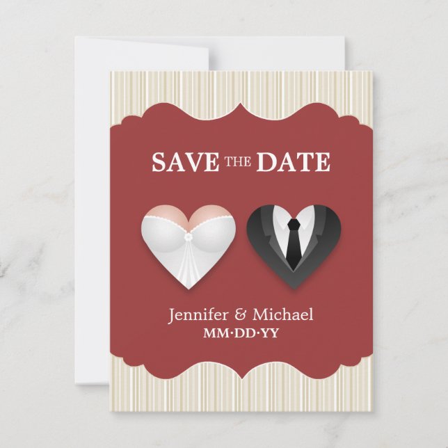 Wedding Hearts - Invitation drôle pour annoncer vo (Devant)