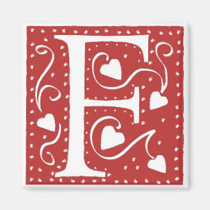 Wedding Hearts Letter F Magnet