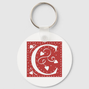 Wedding Hearts Letter Keychain