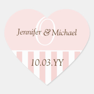Wedding Hearts Personalized Monogrammed Weddings Heart Sticker