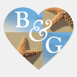 Wedding Hearts Starfish Tropical Event Seals