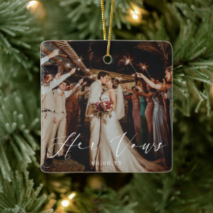 Wedding Her Vows Photo Keepsake Ceramic Ornament