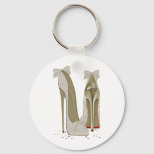 Wedding High Heels Art Keychain