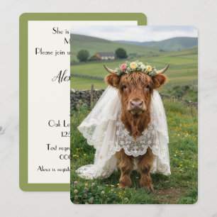 Wedding Highland Cow Bridal Shower Invitation