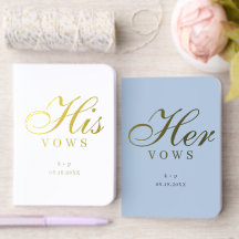 Wedding His Her Vow Bride Groom Vows White Blue