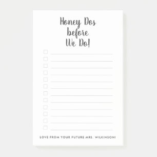 Wedding Honey Dos Checklist Post-it Notes