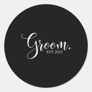 Wedding Honeymoon Bachelor Fiancé Hubby Groom Est Classic Round Sticker