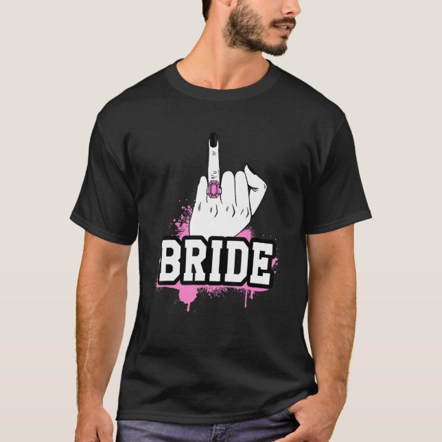 Wedding Honeymoon Bachelorette Fiancée Wifey Funny T-Shirt (Front)