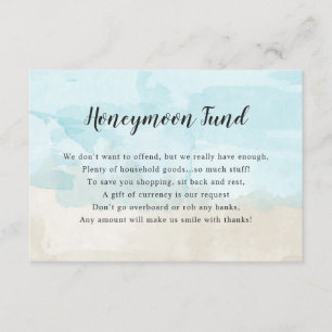 Wedding Honeymoon card beach watercolor