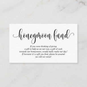 Wedding Honeymoon Fund and Wish, Modern Script Enclosure Card