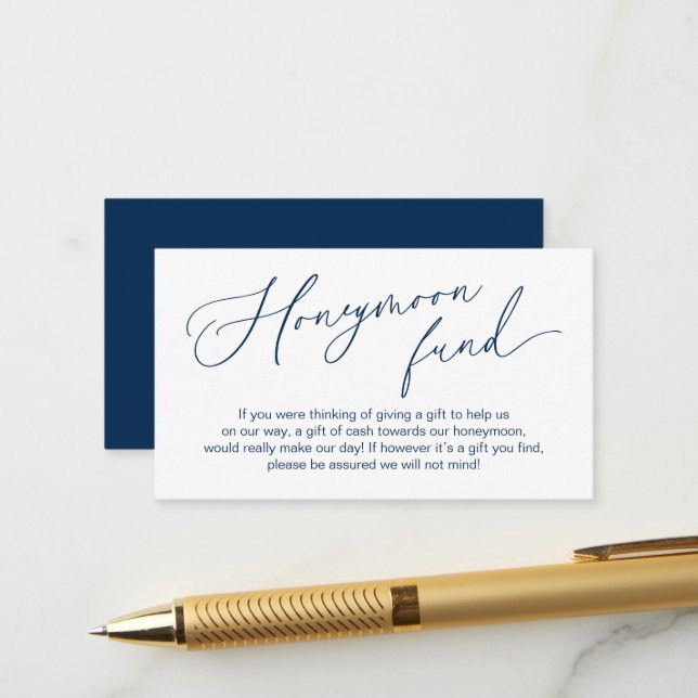 Wedding Honeymoon Fund, Gifts in Cash Wishing Well Enclosure Card (Front/Back In Situ)