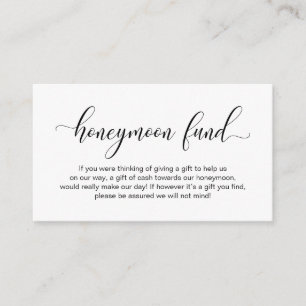 Wedding Honeymoon Fund, Modern Elegant Script Enclosure Card