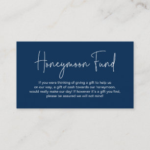 Wedding Honeymoon Fund, Modern Handwritten Script Enclosure Card