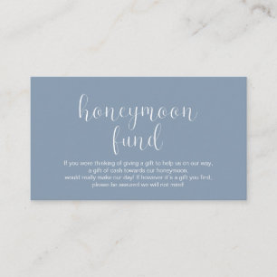 Wedding Honeymoon fund, Modern Minimal Enclosure Card