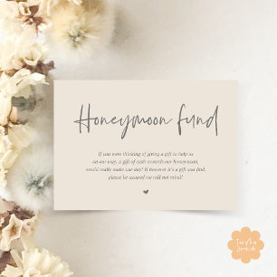 Wedding Honeymoon Fund Wish Cash Enclosure Card