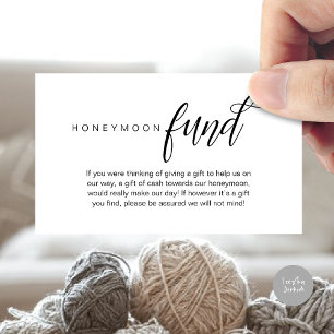 Wedding Honeymoon Fund, Wish, Cash, Modern Classy Enclosure Card