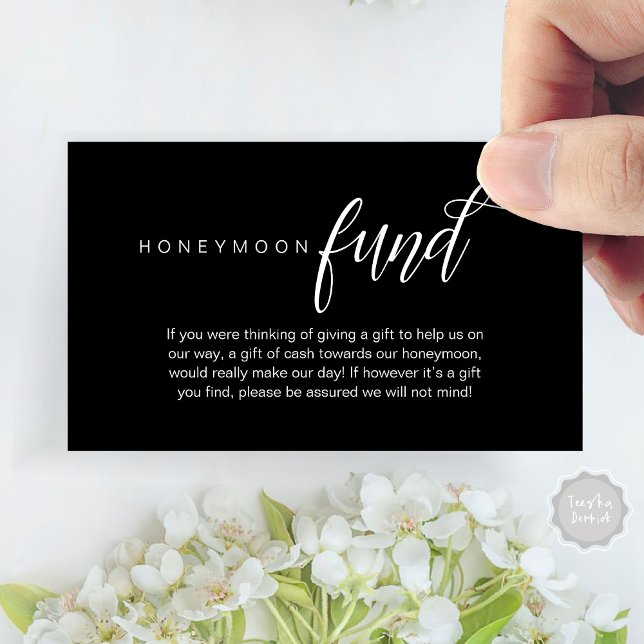 Wedding Honeymoon Fund, Wish, Cash, Modern Classy Enclosure Card (Wedding Honeymoon Wish, Fund, Cash, Modern Classy Enclosure Card, Classy Black)
