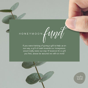 Wedding Honeymoon Fund, Wish, Cash, Modern Classy Enclosure Card