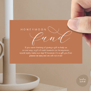 Wedding Honeymoon Fund, Wish, Modern minimalist Enclosure Card