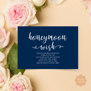 Wedding Honeymoon Wish Fund Cash Enclosure Card