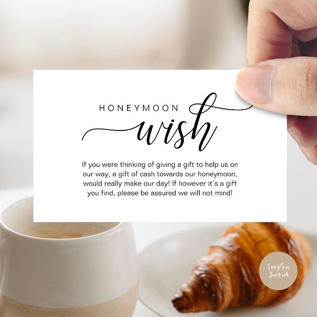 Wedding Honeymoon Wish, Fund, Cash, Modern Classy Enclosure Card (Wedding Honeymoon Wish, Fund, Cash, Modern Classy Enclosure Card, Black White)