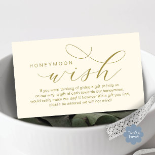 Wedding Honeymoon Wish, Fund, Modern minimal Enclosure Card