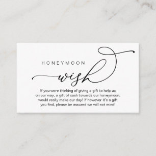 Wedding Honeymoon Wish, Gifts in Cash Wishing Well Enclosure Card