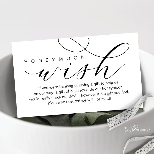 Wedding Honeymoon Wish, Modern elegance minimal Enclosure Card (Wedding Honeymoon Wish, Modern Beautiful Elegance Luxury Enclosure Card)
