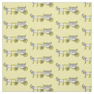 Wedding horse & carriage cartoon illustration fabric