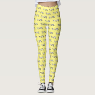 Wedding horse & carriage cartoon illustration leggings