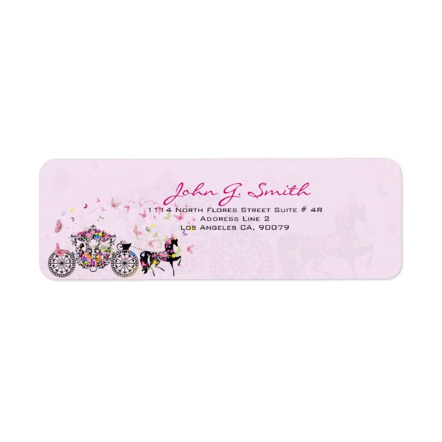 Wedding Horse & Carriage Flowers & Butterflies (Front)