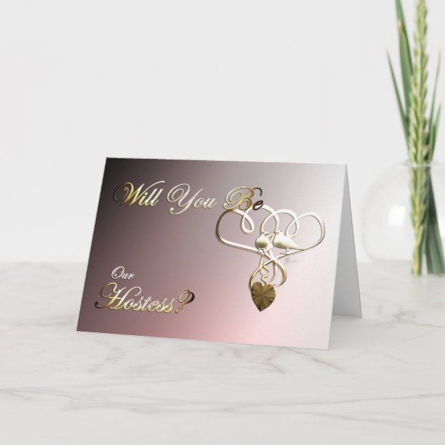 Wedding Hostess invite participation Doves heart (Front)