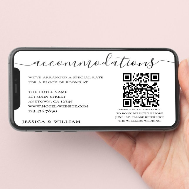 Wedding Hotel Accommodation With QR Code Card (Creator Uploaded)