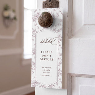 Wedding Hotel Dusty Rose Pink Vintage Floral Door Hanger