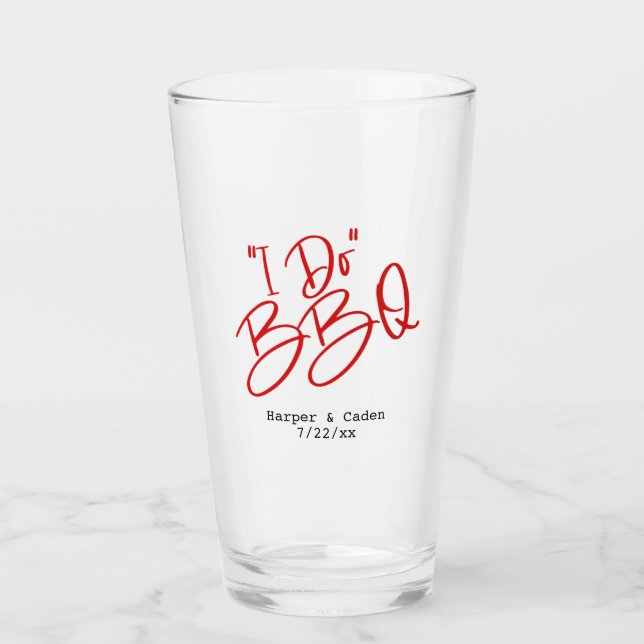 Wedding I Do BBQ Glass (Front)