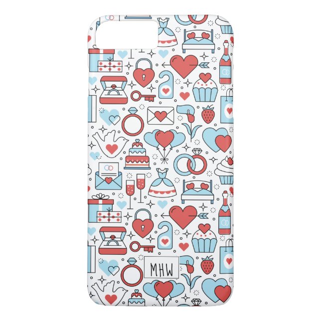 Wedding Icons custom monogram phone cases (Back)
