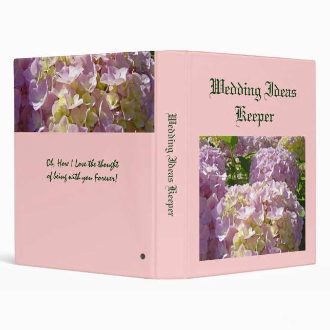 Wedding Ideas Keeper binder Pink Hydrangeas (Background)