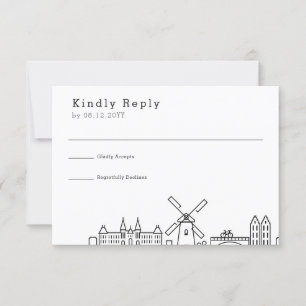 Wedding in Amsterdam   Stylized Skyline RSVP