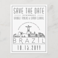 Wedding in Brazil | Stylized Skyline Save the Date