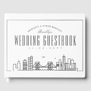 Wedding In Brooklyn Modern Deco Skyline Guest Book