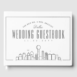 Wedding In Dallas Modern Deco Skyline Guest Book
