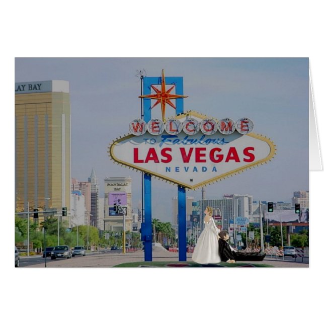 WEDDING IN FABULOUS LAS VEGAS Bride/Groom CARD (Front Horizontal)